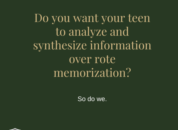 Do you want your teen to analyze and synthesize information over rote memorization